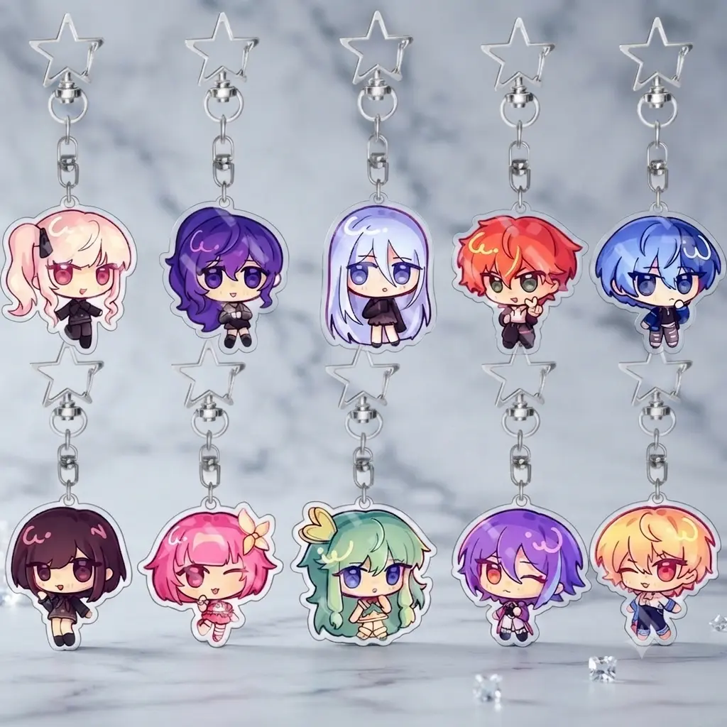 PJSK Chibi Acrylic Keychains, Mizuki • Mafuyu • Saki. Cute Q-version designs, perfect for decorating your bag, keys, or gifting to a fellow PJSK fan!