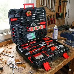238Pcs Black Hand Tool Set with Tool Box, Complete Household Tool Kit for Home Repair, DIY & Maintenance