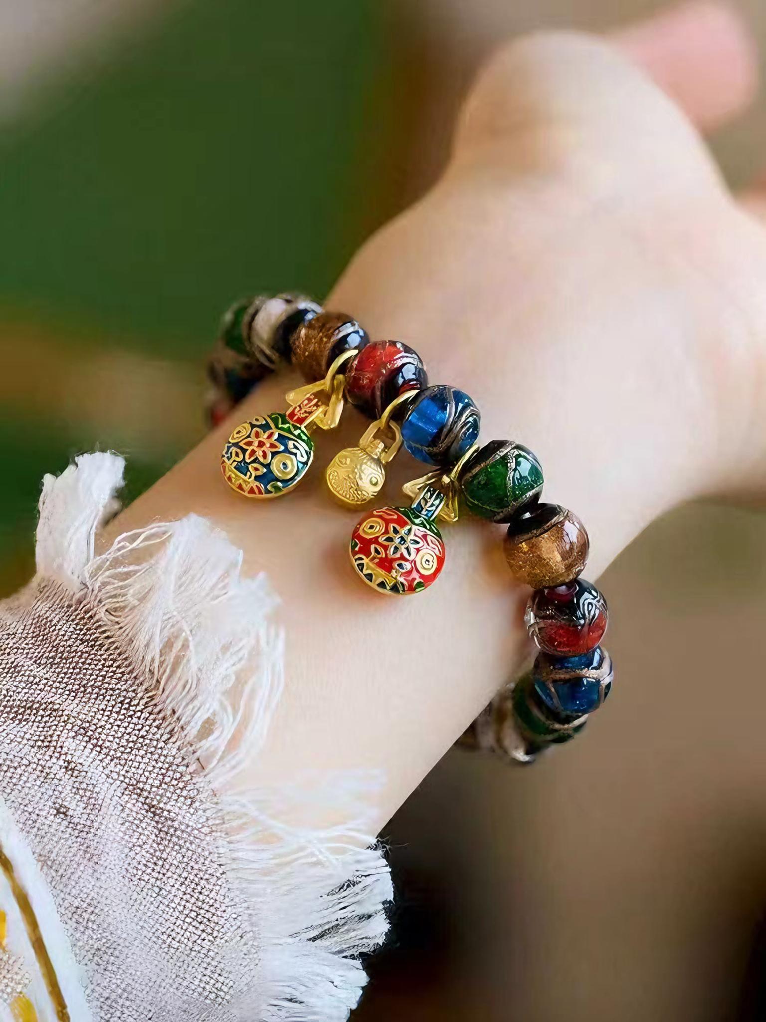 GEMRICH Temple sacred incense ash bracelet, Chinese feng shui beaded bracelet, Five Elements bracelet, wealth-attracting charm bracelet