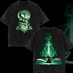 The Dark Lord Voldemortt - Harry Potterrrr Edition Double Printed Oversize Lightweight Acid Washed Tee TV series Vintage Graphic Design Top Cotton Wizard Comic Streetwear T-Shirt Clothes Menswear Womenswear. FYH