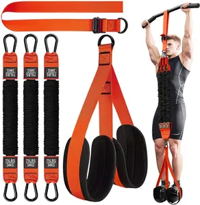 Pull Up Assistance Bands, Adjustable Heavy Duty Resistance Band for Pull Up Bar, Pull Up Assist Bands with Feet Rest for Strength Training, Home Fitness Workout Equipment, Height Adjustable