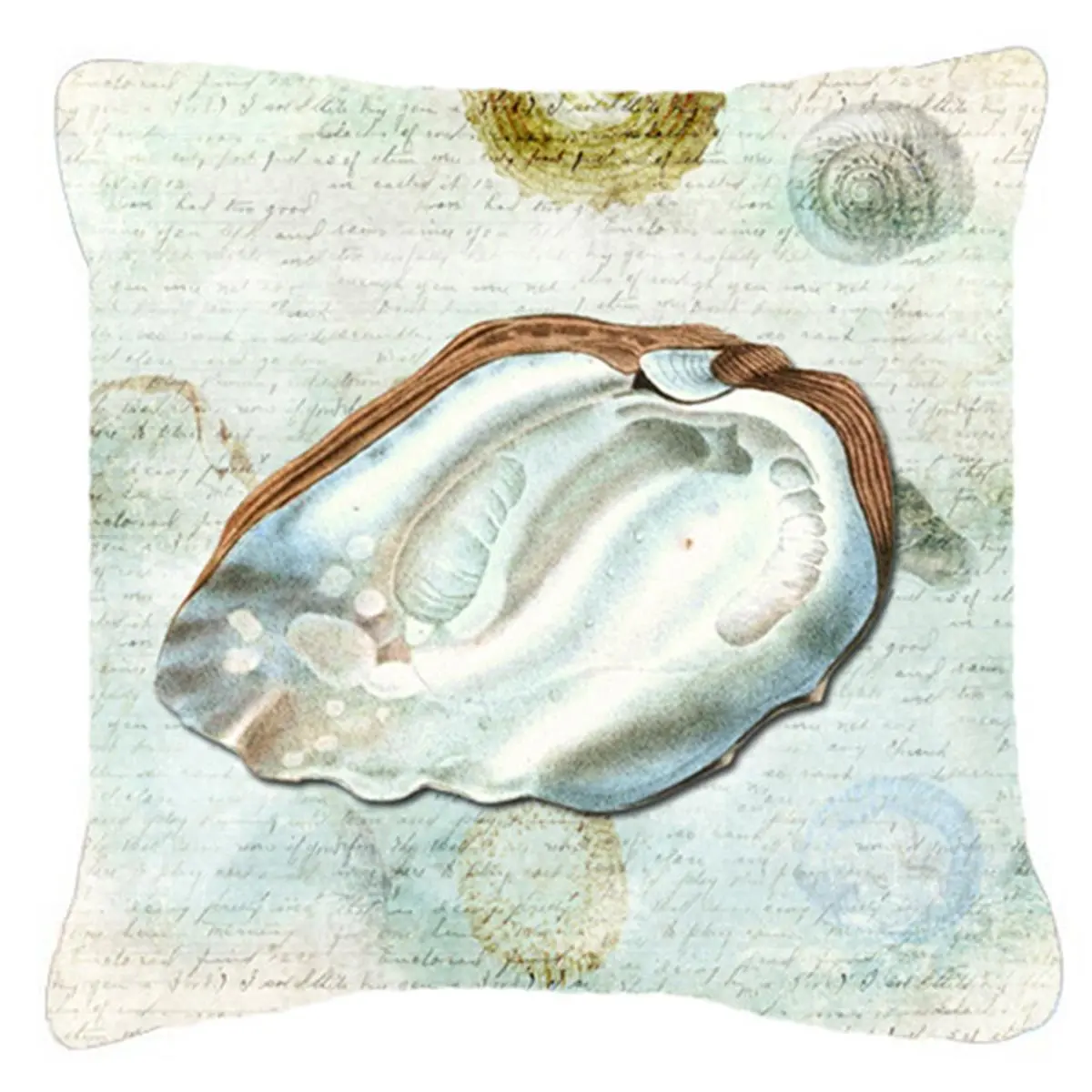 212 MAIN 14x14 in. Shell Motif Polyester Fabric Decorative Pillow, Fade Resistant, Stain Resistant, Machine Washable, Indoor/Outdoor Use