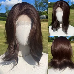 Smilco Brown Wavy Short  Wig – 0.5*6CM  Small Lace Front, 12 Inch/SM1673