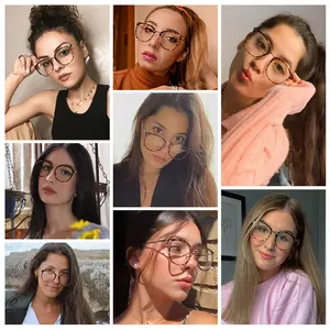 Anti Blue Light Glasses for Women-Lightweight Small Face, Nose Friendly for Round Face,Metal Frame TR90,Oversized Cat Eye ,Blue Light Filter,Block harmful rays, Work Office Home Gaming,For Unisex HD High Quality Eyewear Non Prescription - 8169