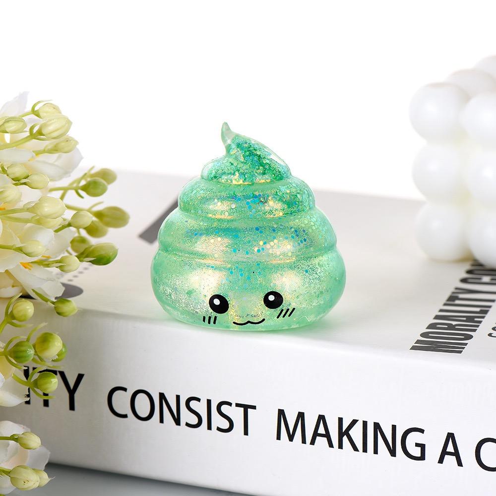 Cute Smiling Emoji Poop Squishy Slow Rebound Soft TPR Stress Relief Squeeze Fidget Toy Funny Gift Ideal for All Ages Safe Durable