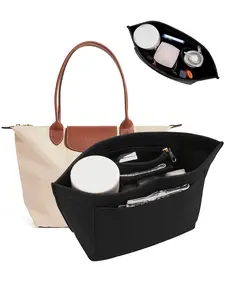 2026 Fall & Winter Felt Bag Organizer, Multi-pockets Bag Insert for Handbag, Storage Pouch, Cosmetic Storage Bag, Bag Accessories for Women, Compatible with Longchamp Le Pliage, Tote Handbags Shaper with 8 Compartments, gifts for ladies