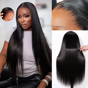 {30"=$113} Semuer Hair 13x6 Lace Frontal Wigs Human Hair 200% Density Glueless Straight Lace Wigs for Balck Women Pre-Everything Ear To Ear Natural Hairline HD Lace Skin Melted Wigs With Drawstring