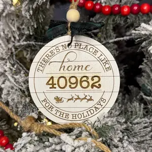 Personalized Handmade Custom Zip Code Hometown Farmhouse Rustic Christmas Ornament - Farmhouse Elegance and Timeless Appeal