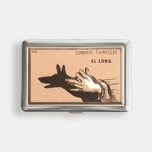 Vintage Shadow Puppet 100s or King Size Case Storage Box Card Holder Metal Wallet