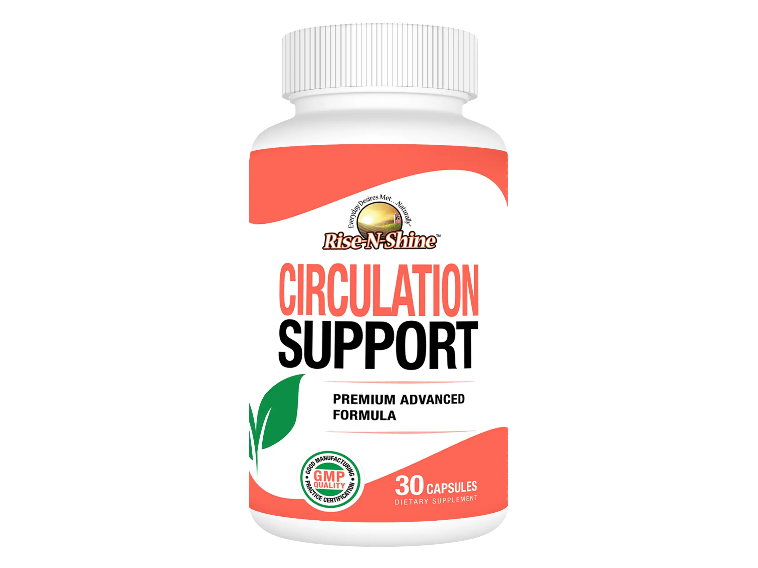 Circulation Support Supplement by Rise-N-Shine - Premium Advanced Herbal Formula with Hawthorn, Ginger, L-Arginine & Horse Chestnut