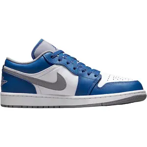 Youth Jordan 1 Low True Blue/Cement Grey-White (553560 412) (GS)