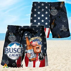 Busch Light Trump 4th Of July Surfing Board Shorts, Hawaii Shorts