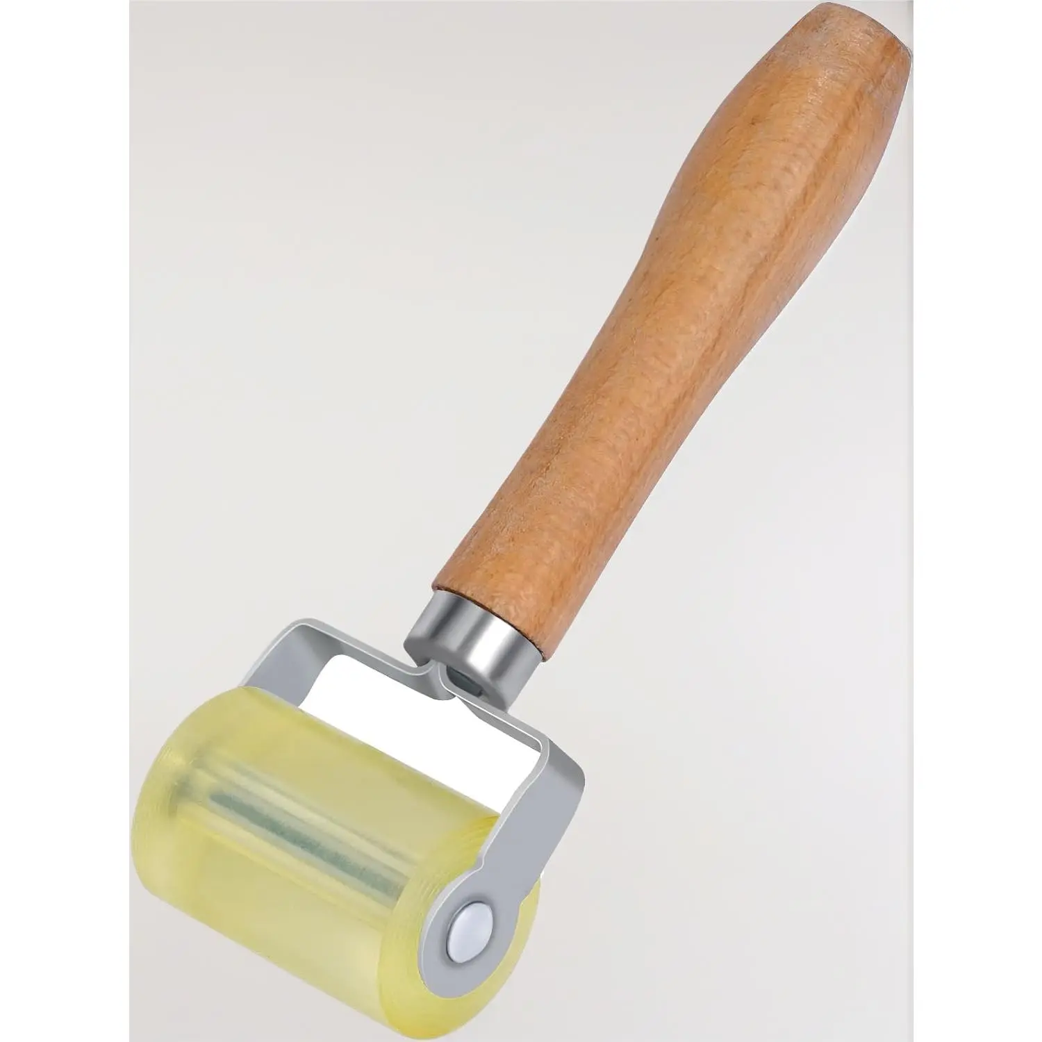 Automotive Sound Deadening Seam Roller - PU Rubber with Wood Handle - for Heat Shield, Car Audio & Mat Installation, Wallpaper & Laminate