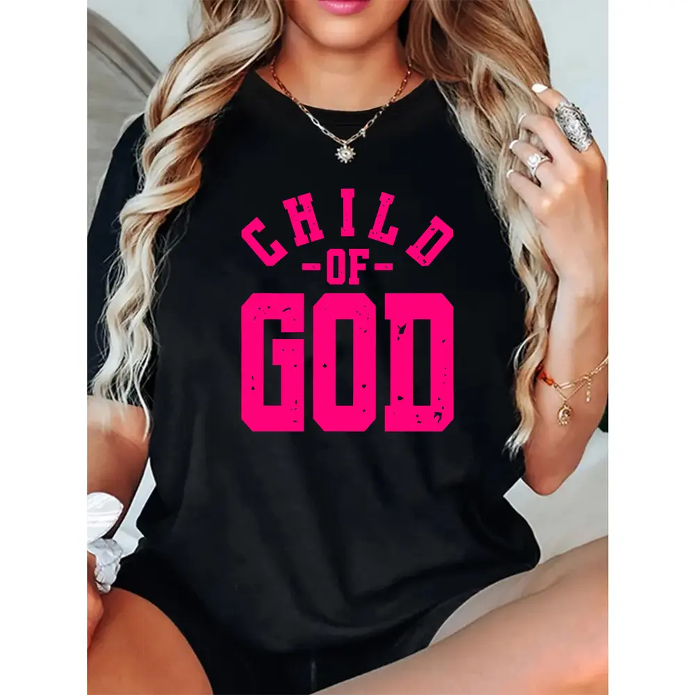 Of God Christian Faith T-Shirt for Men & Women - Bold Hot Pink Religious Tee with Verse Design, 220GSM Pure, Unisex Casual Church Wear, Year-Round Spiritual Apparel Cotton Fabric