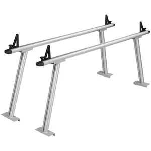【fathersdaygift】VEVOR Truck Rack, 800 lbs Capacity, 71"x31" Aluminum Ladder Rack for Truck with 8 Non-Drilling C-clamps, Heavy Duty Truck Bed Rack Two-Bar Set for Kayak, Surfboard, Lumber, Ladder