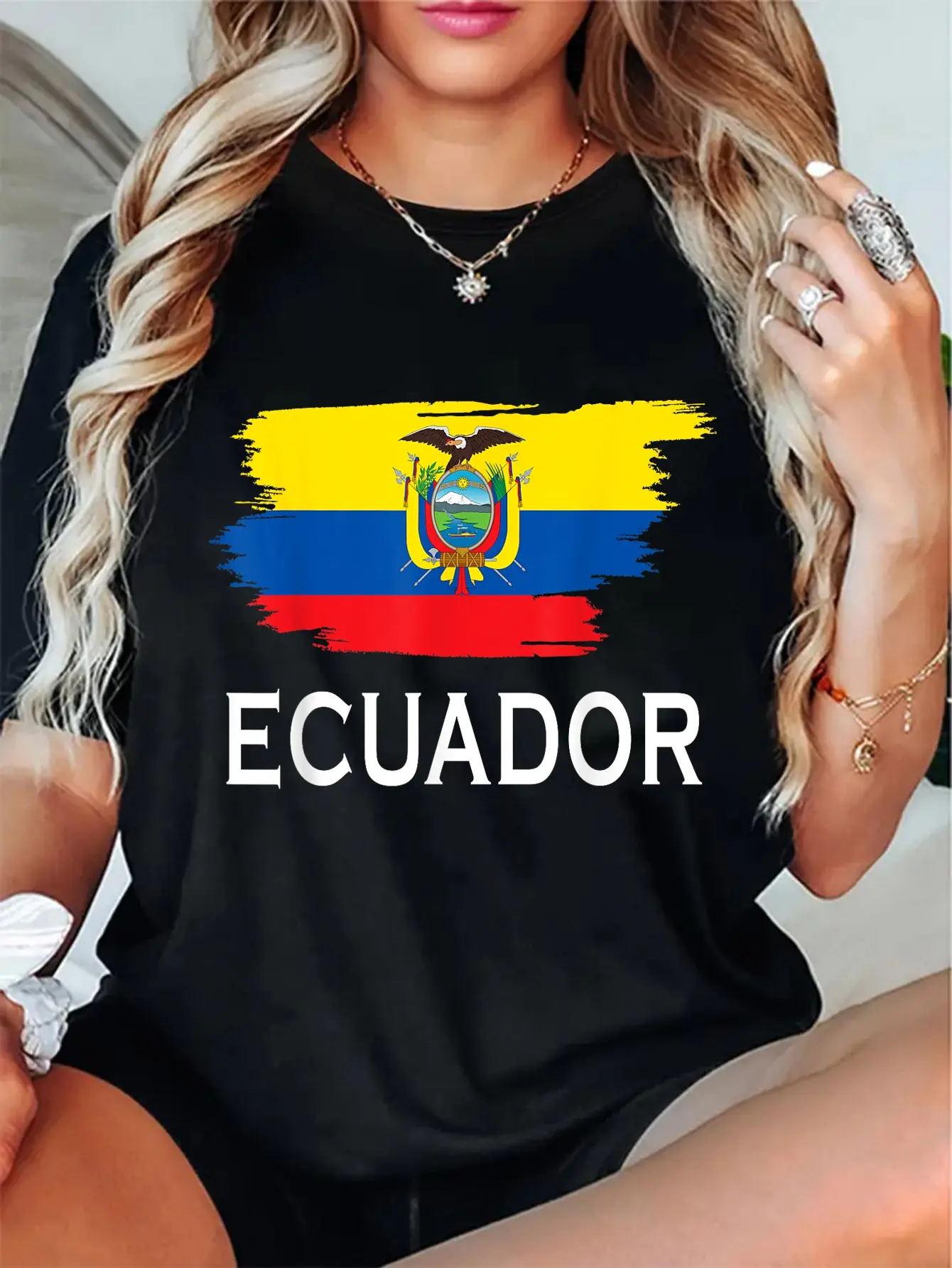 100% Cotton Ecuador Country Ecuadorian Flag for Men Women Ecuador T-Shirt