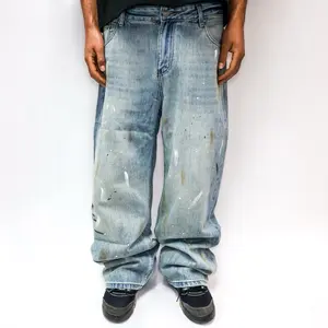 Paint Splatter Distressed Baggy Jeans