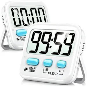 2 Pack Magnetic Digital Timer, Portable Countdown Timer for Kids Cooking Egg Classroom Teacher Study Workout Oven Use, Battery Included