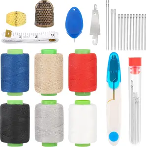 43PCS Sewing Kit for Adults – Needle and Thread Kit with Big Eye Needles, Threader & Strong Thread – for Hand Sewing, Repairs & Patching, Daily Use