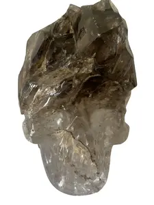 Large Smoky Quartz Crystal Skull 6.1 lbs Hand-Carved Collector Grade Rainbows