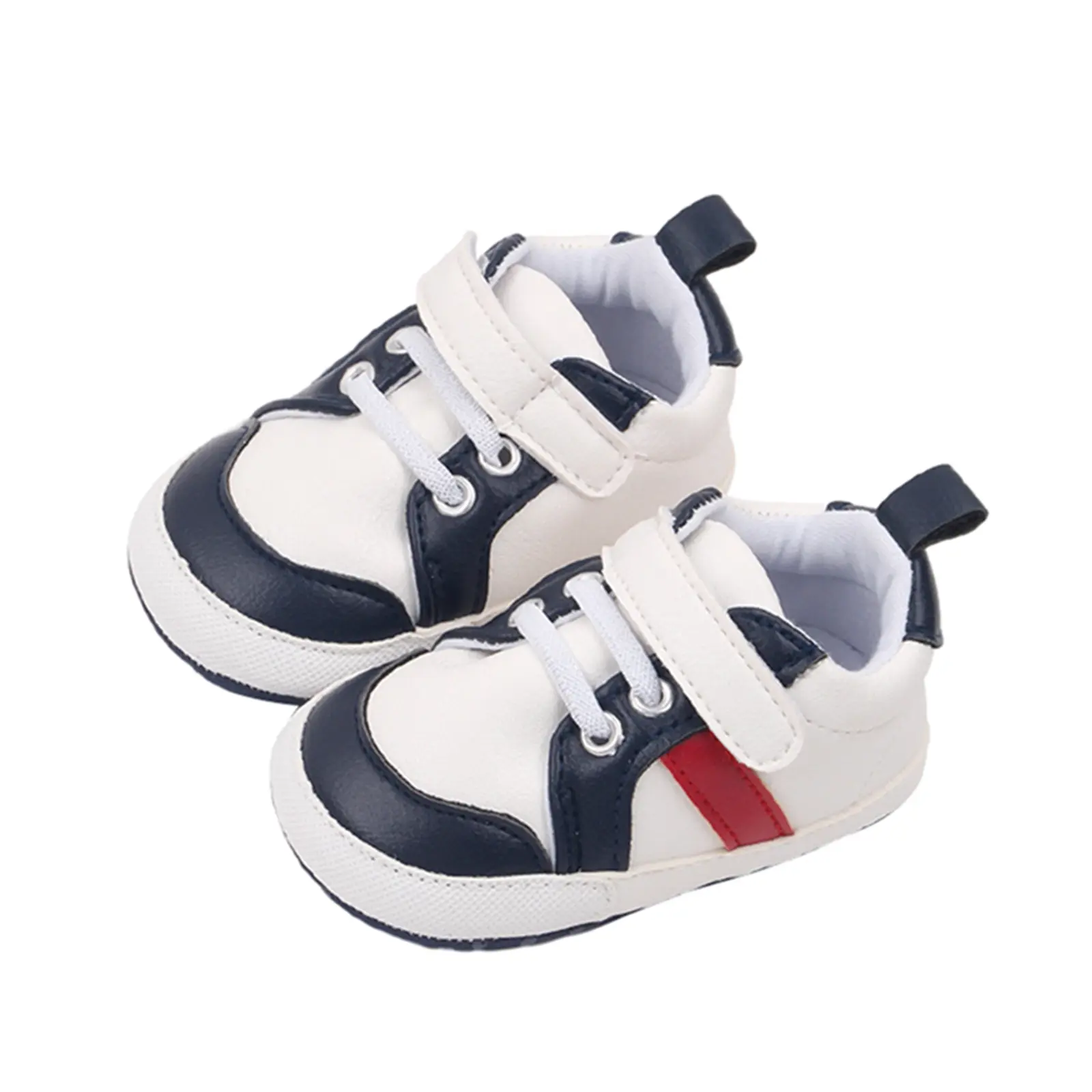 Infant Baby Boys Low Top Ankle Sneakers Soft Anti-Slip Sole PU Leather Newborn Prewalker First Walking Crib Shoes