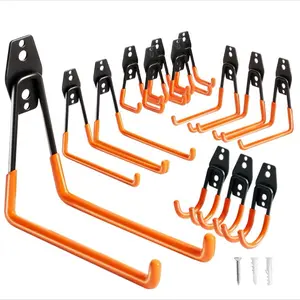 Garage Utility Hooks, Heavy-Duty Wall-Mounted Storage Hooks for Organizing Tools, Ladders, Hoses (Household Garage Organization Solution)