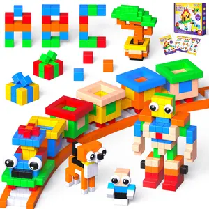 56PCS Magnetic Blocks, Gifts for 3 4 5 6 Year Old, Magnet Building Blocks for Toddlers, Girls & Boys, Sensory - Montessori - Autism - Magnetic Toys for Kids Ages 3-5 4-8