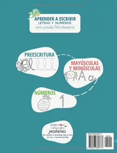 APRENDER A ESCRIBIR LETRAS Y NÚMEROS CON PAUTA MONTESSORI: Caligrafía iniciación a lectoescritura niños de 3 4 5 6 años