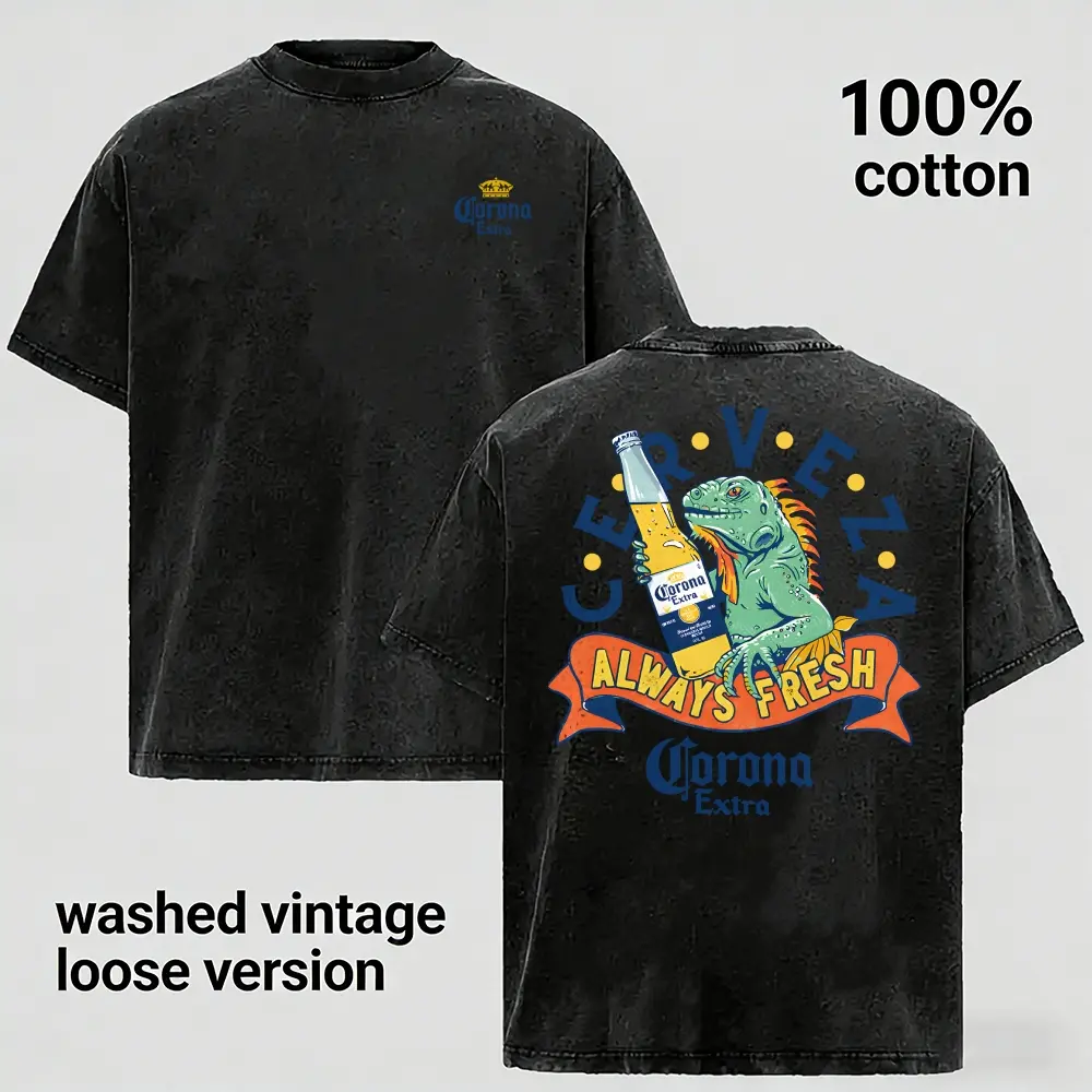 Men's Washed Pure Cotton T-Shirt