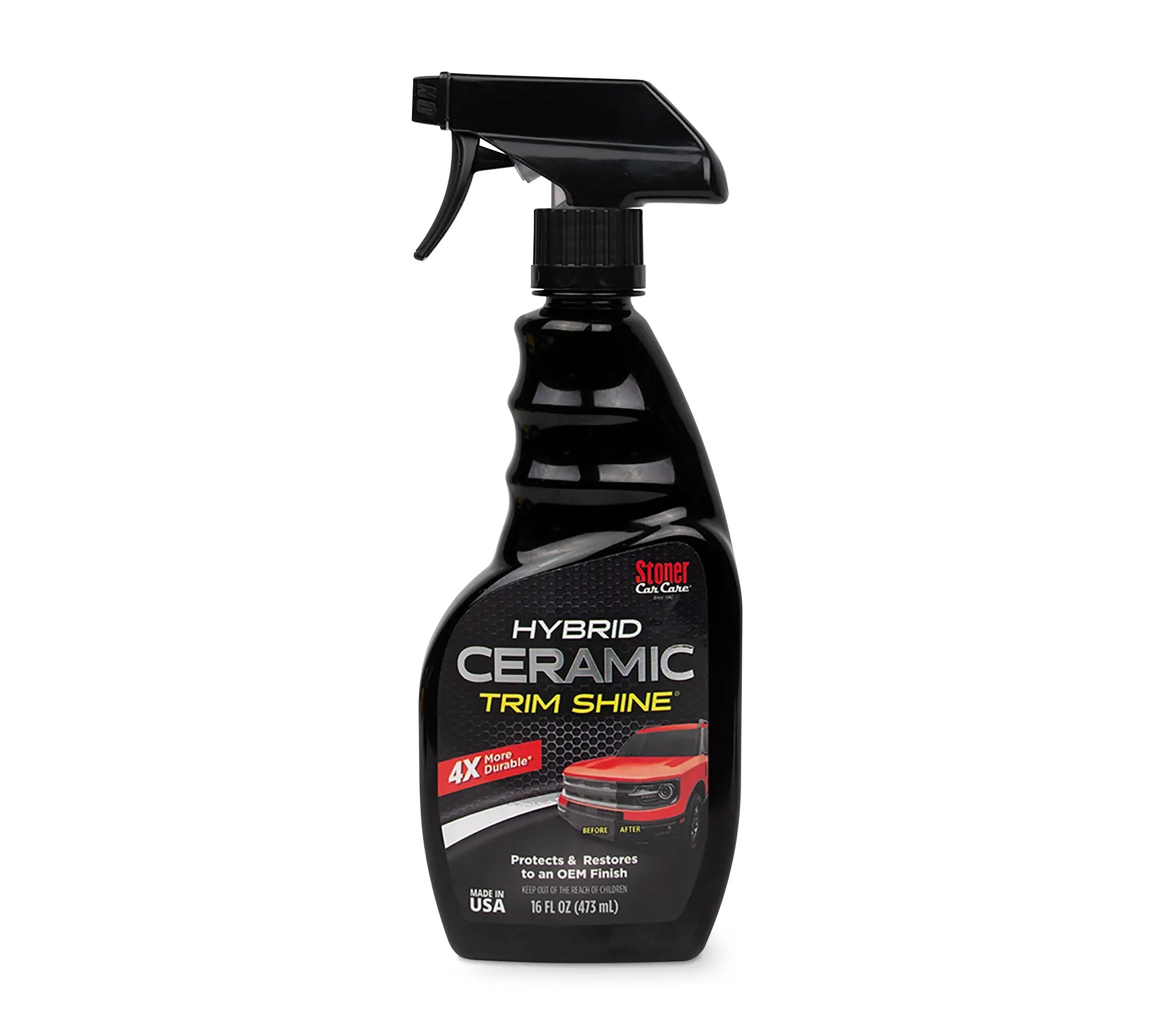 Stoner Car Care Hybrid Ceramic Trim Shine - Car Wax Ceramic Coating, Coating Agent, Plastic Polish Restorer, Dashboard Protector, UV Protection, 4x Durable OEM Detailing Product for Interior Detailing & Tonneau Covers, Interior Detailing Products