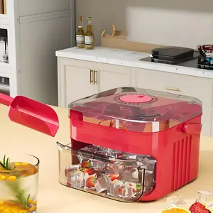 Electricity-free large-capacity ice-making box one-button demoulding ice tray mold with ice shovel for household drinks cooling good things