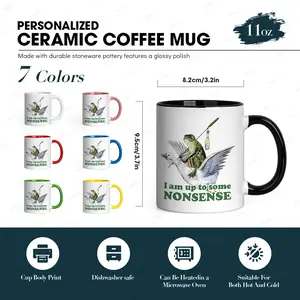 Funny Frog Riding Goose Ceramic Coffee Mug, Dishwasher Safe, Perfect Gift for Family & Friends, Ideal for Holidays & Parties