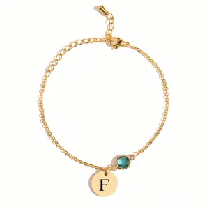 Initial Birthstone Bracelet