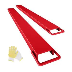 Heavy-Duty Extendable Steel Fork Tool, 72-in Extension, 4600-lb Load Capacity, 5mm Steel Construction, Tool-Free Operation, Included Protective Gloves