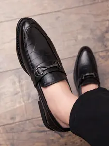 Men's Business Style Solid Color  Loafers, Fashionable Slip-on Shoes for Work Office, Casual Comfortable Shoes for Daily Wear, Round Toe Footwear
