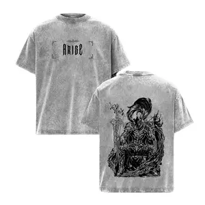 Igris Solo Leveling Vintage Washed Oversized T-Shirt – Dark Anime Graphic Tee, Anime Streetwear Unisex Shirt