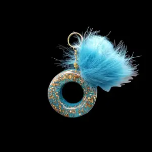 Blue Tide Glam Donut Keychain