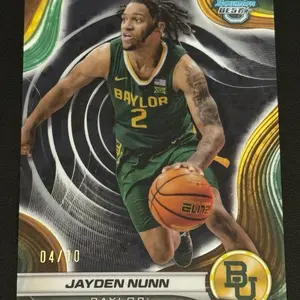 BASKETBALL - 2024-25 Bowman Best U - Jayden Nunn - Black Refractor /10 Baylor sports  cards