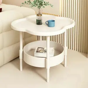 Creative Small Coffee Table for Home, Modern Minimalist Bedside Table, Mobile Nightstand with Storage, Living Room Corner Table