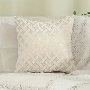 Geometric Pattern Cushion Cover, 1 Count Solid Color Throw Pillow Cover without Filler, Household Decoration Supplies for Home Living Room Bedroom, Cushion Slipcovers