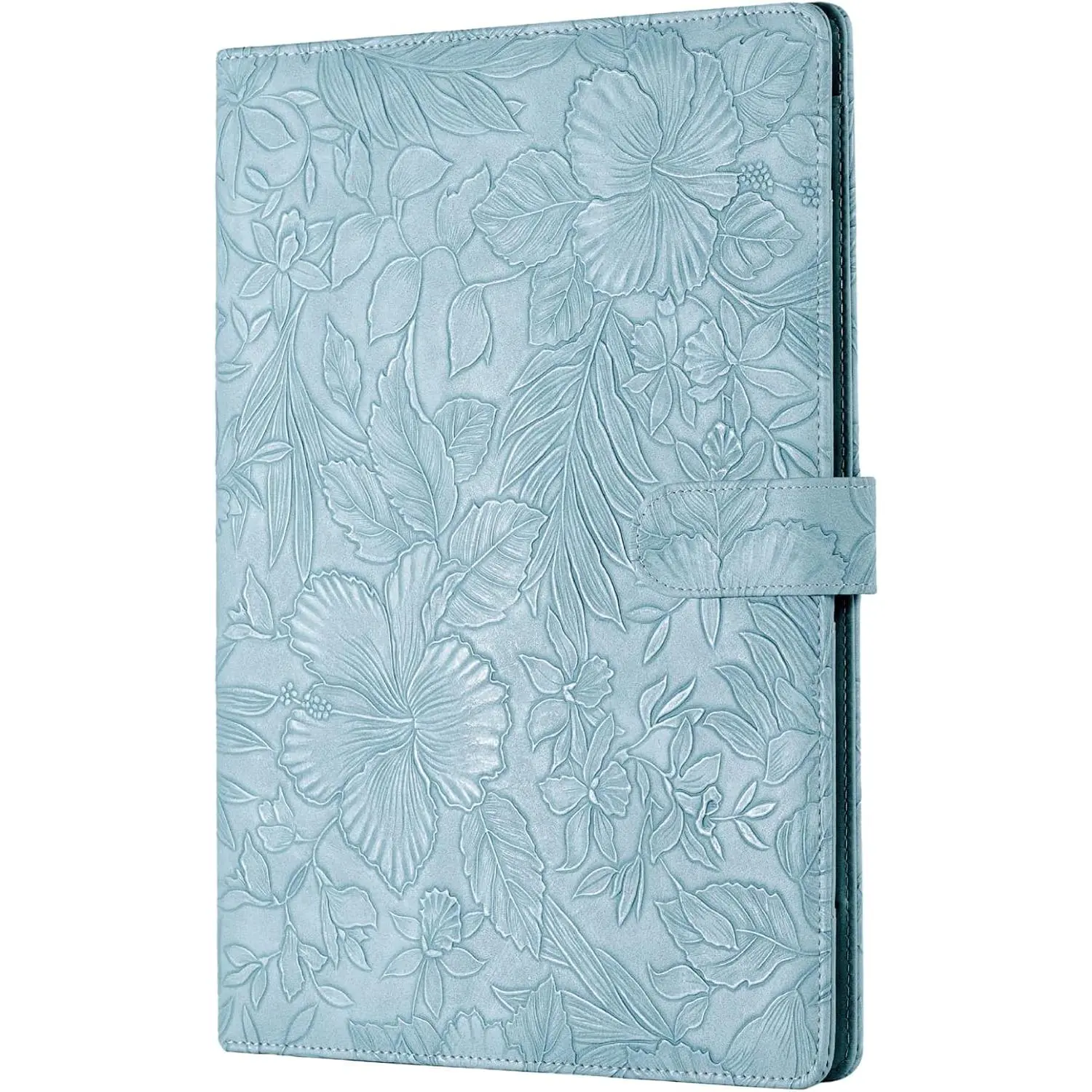 Padfolio Portfolio Binder, Faux Leather Interview Resume Folder with Document Organizer & Business Card Holder, Letter-Sized Notepad Legal Pad Holder for Women Men (Blue)
