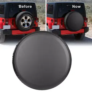 15" PVC Leather Trailer RV Wheel Protector for 28"-29" Diameter Premium Material Elasticized Back Hem Waterproof Tough Fit for All Tires Truck Cover