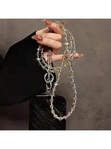 Elegant Beaded Chain - Colorful Crossbody Phone Chain with Clip, Suitable for Phone Cases and Bags, Fashionable Handmade Accessory | Shiny Accessory | Durable Chain