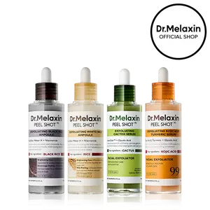 [Dr.Melaxin Official] Peel Shot Exfoliating 4-Step Set | Glow Rice, Kojic Turmeric, Cactox Serum for Pore Clearing, Reducing Puffiness & Hydration Barrier