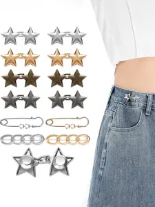 12-Piece Star Seamless Waistband Set, Adjustable Metal Jeans Tightener, Perfect Fit for All Occasions, Enhances Comfort and Style