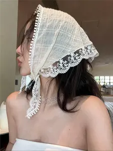 Women's Vintage Lace Scarf Headband, Stylish and Versatile Hairband, Fashion Hair Scarves, Perfect for Daily Wear, Parties, Makeup, Spring Outings, and Music Festivals
