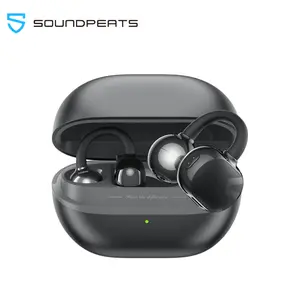 SoundPEATS POP Clip Open-Ear Wireless Earbuds, Bluetooth 5.4, Single Mic ENC Noise Cancelling, Game Mode, Fast Charging, IPX5 Waterproof, 30H Playtime for Sports & Daily Use