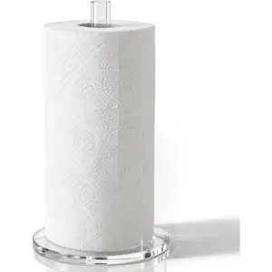 Paper Towel Holder Countertop Clear  5.9" Diameter Thickening Sturdy Base,for Kitchen Bathroom, Paper Towel Dispenser for  Tissue Roll 1 Pack (YGC001)