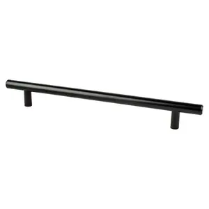212 MAIN Berenson Tempo Series Steel Bar-Type Door Hardware Pull Handle - 192 mm, Deep Grip, Black