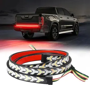 LIGHTING Arrow LED Tailgate Running Light Kit, Bar Strip for Truck, Strobe (Flashing) Brake Flexible Switchback Red Amber Yellow Sequential Turn Signal Light (59 Inch)